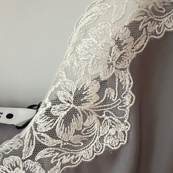 ZARA | ZW Collection Satin Effect Gray Camisole with Cream Lace Top - Picture 5 of 15